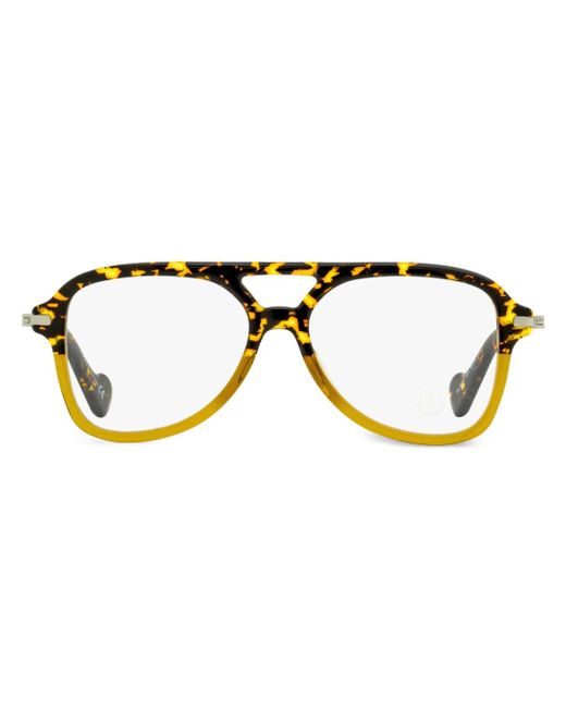 Moncler tortoiseshell-effect pilot-frame glasses