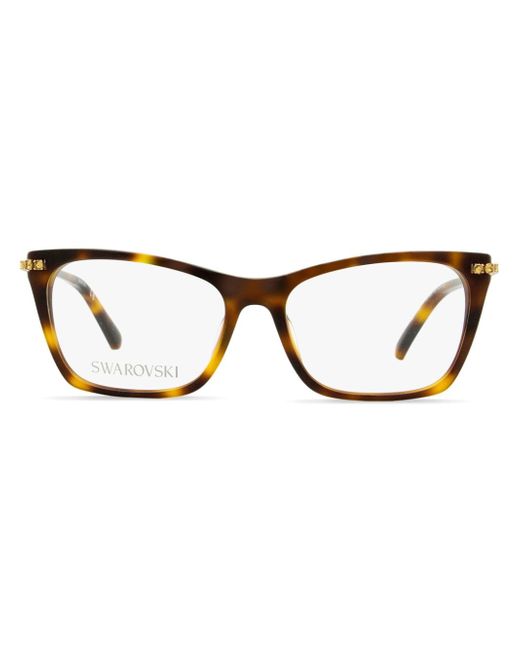 Swarovski 5426 tortoiseshell rectangle-frame glasses