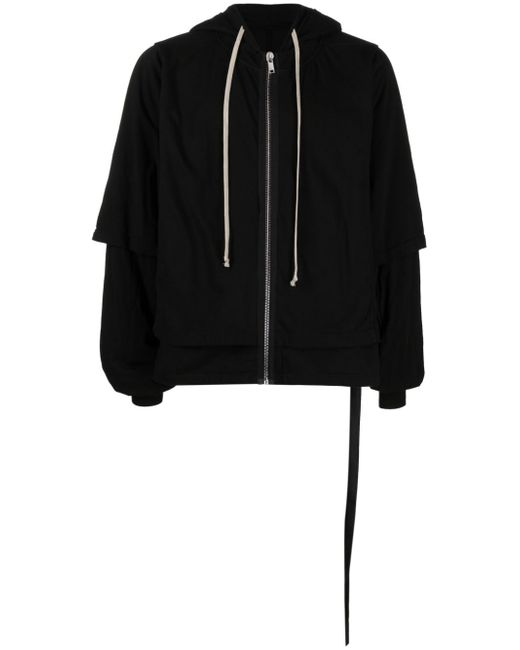 Rick Owens DRKSHDW zipped double-layer cotton hoodie