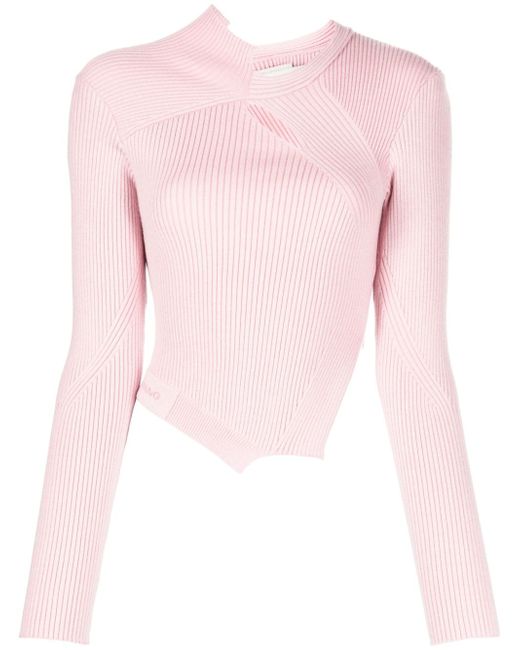 Feng Chen Wang cut-out detailing ribbed-knit jumper