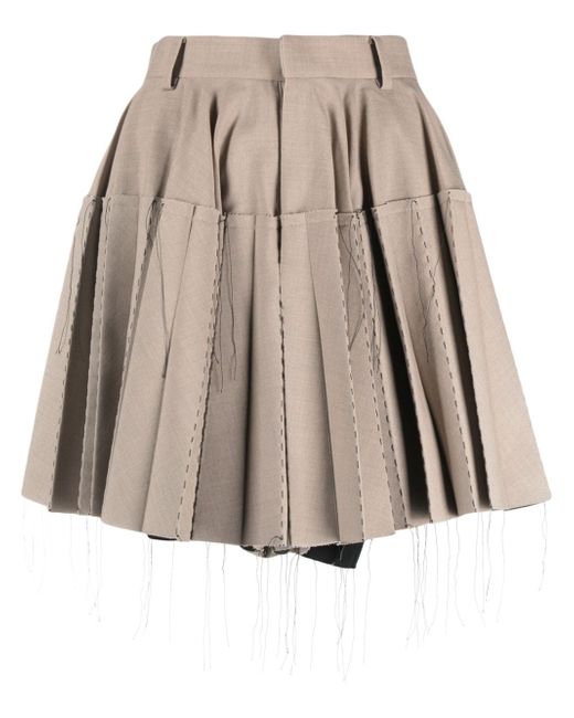 Sacai exposed-seam pleated miniskirt
