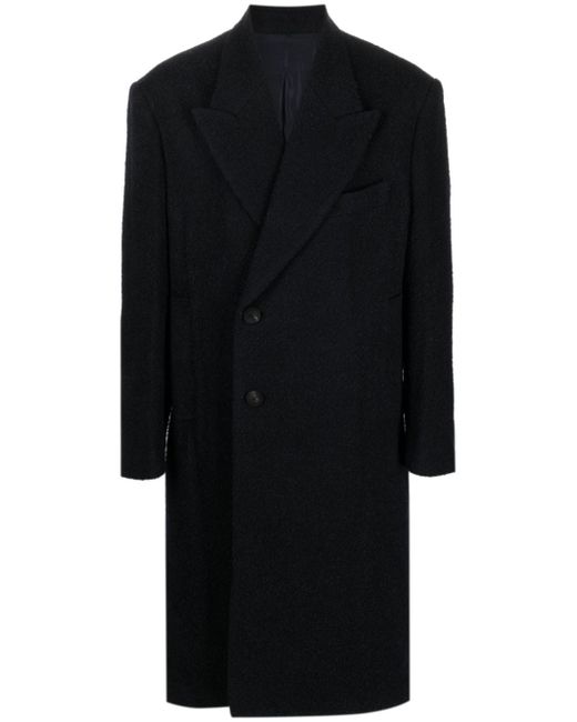 Wooyoungmi peak-lapels textured single-breasted coat