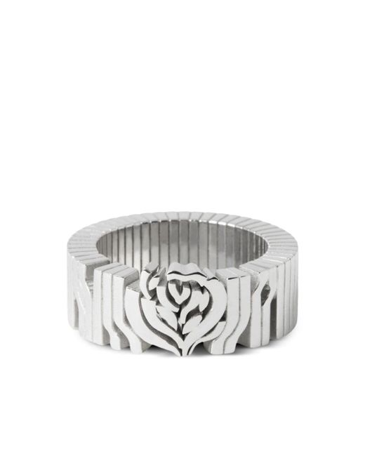 Burberry rose-motif engraved ring