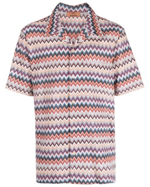 Missoni zigzag-woven short-sleeve shirt