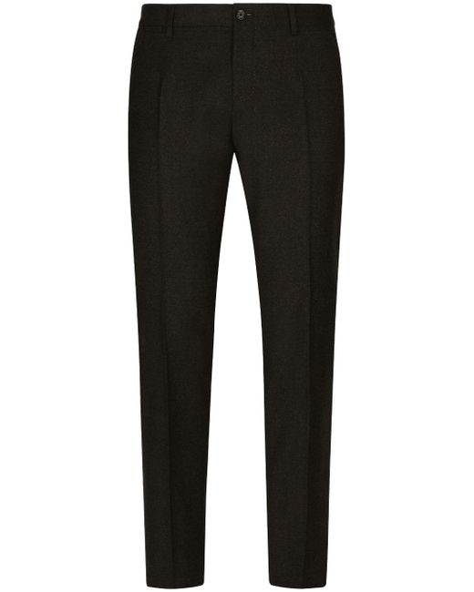 Dolce & Gabbana pressed-crease tailored flannel trousers