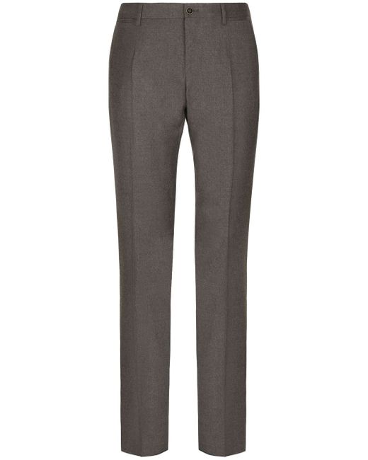 Dolce & Gabbana pressed-crease tailored flannel trousers