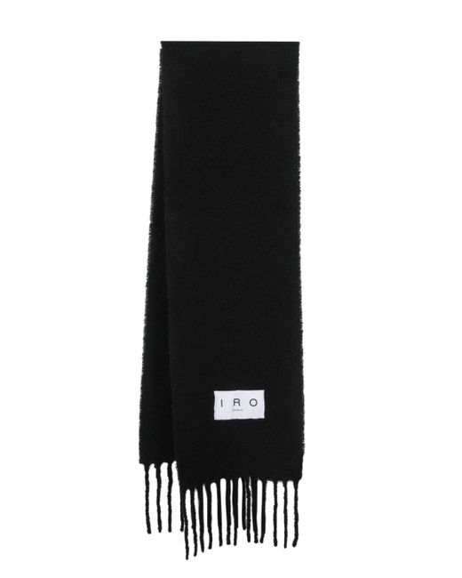 Iro logo-patch fringed scarf
