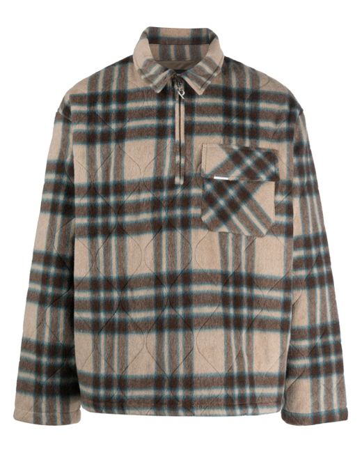 Represent checked quilted shirt jacket