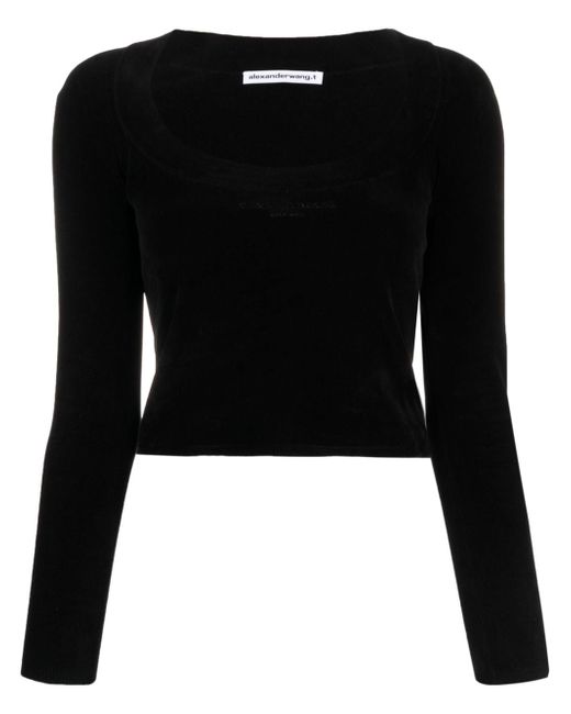 Alexander Wang scoop-neck cropped knit top