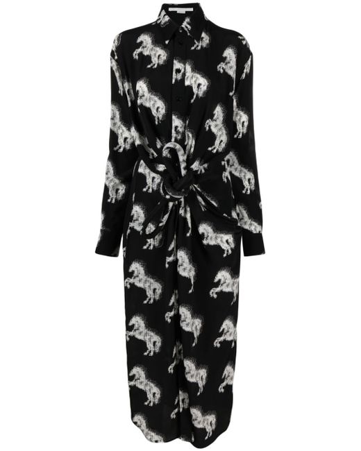 Stella McCartney Pixel Horse-print midi dress