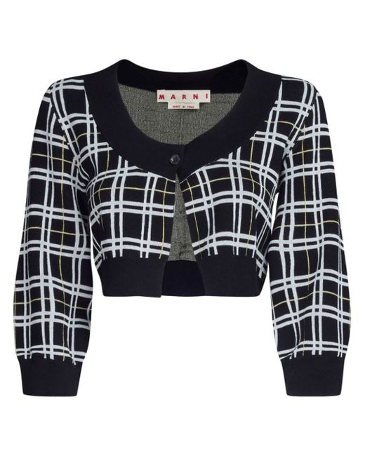 Marni checked cropped cardigan