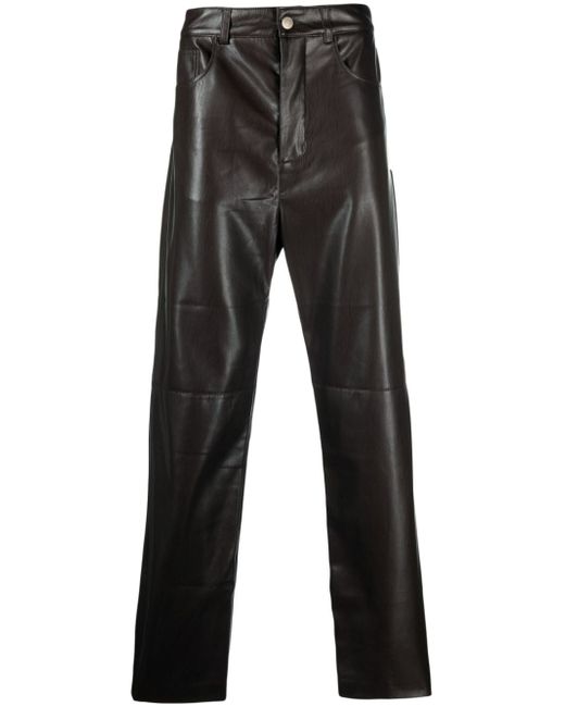 Nanushka Aric straight-leg faux-leather trousers