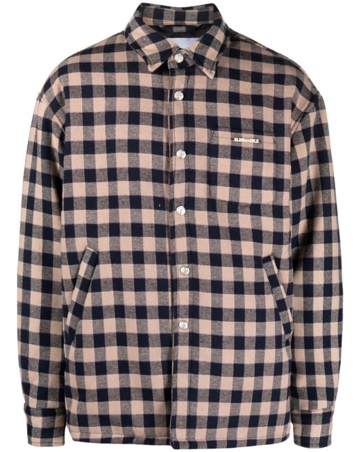 Bluemarble checkerboard-print logo-plaque shirt jacket