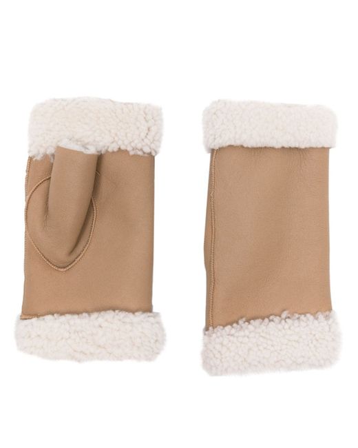 Mackintosh shearling-trim fingerless gloves