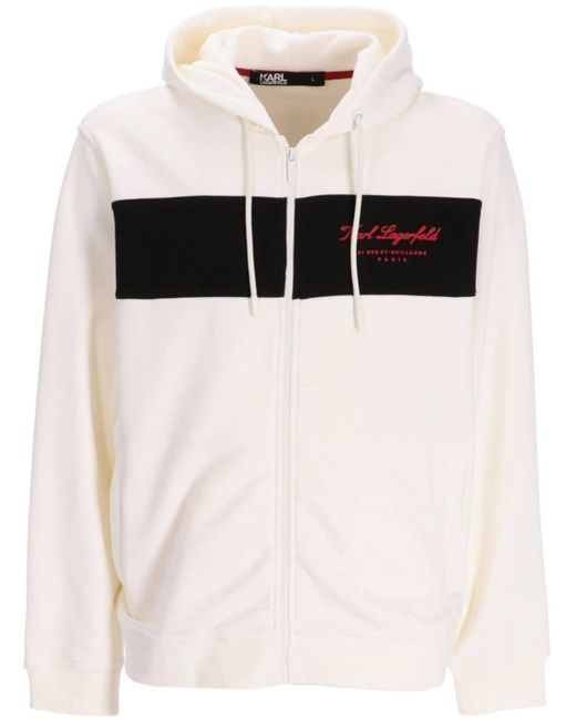 Karl Lagerfeld logo-appliqué zip-up hoodie