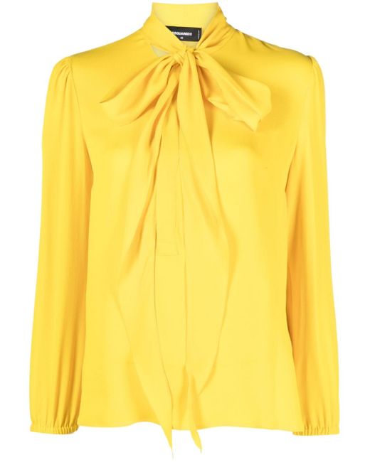 Dsquared2 pussy bow-collar long-sleeve top