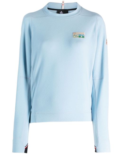 Moncler Grenoble logo-patch fleece-texture sweatshirt