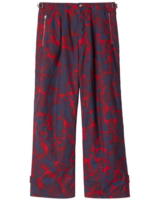 Burberry floral-print straight-leg trousers