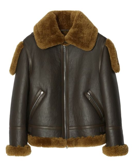Burberry shearling leather aviator jacket
