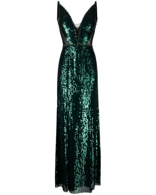 Jenny Packham Ayanna sequinned sleeveless gown
