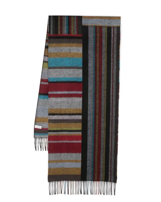 Paul Smith striped fringed scarf