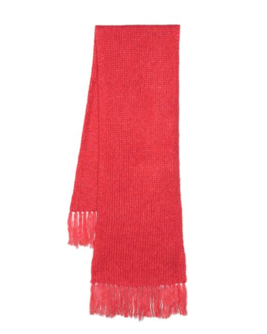 Luisa Cerano purl-knit fringed scarf