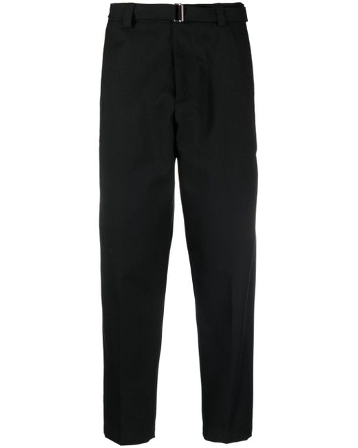 Low Brand belted-waist tapered-leg trousers
