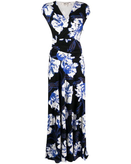 Diane von Furstenberg floral-print V-neck long dress