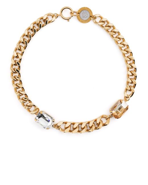 In Gold We Trust Paris 18kt plated crystal-embellished necklace