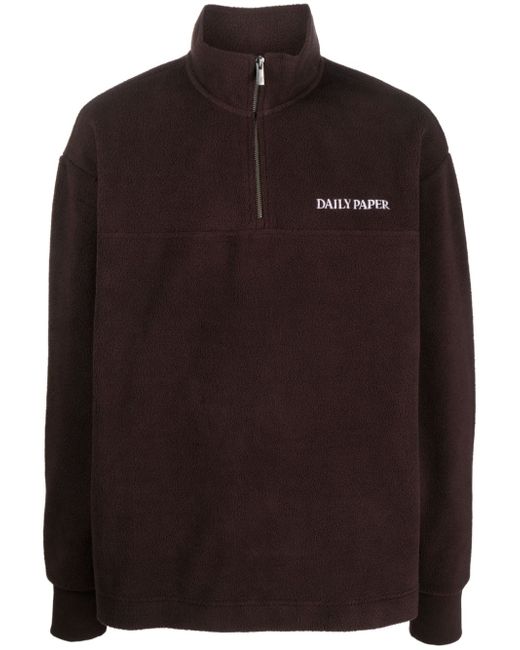 Daily Paper logo-embroidered fleece-texture jumper