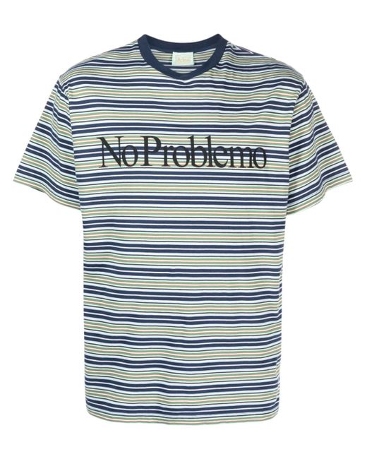 Aries No Problemo striped T-shirt
