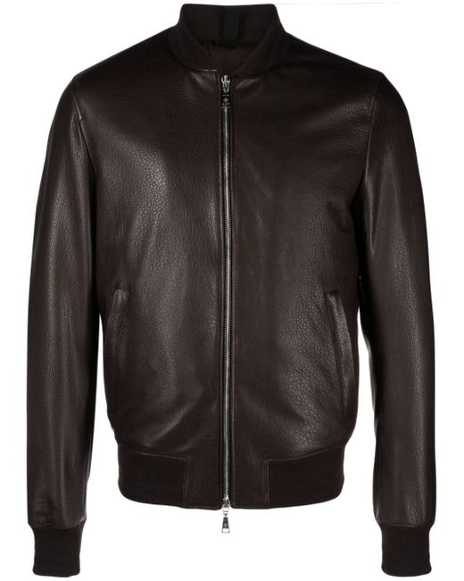 Tagliatore zip-up leather bomber jacket