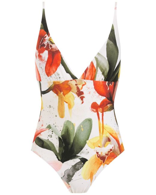 Lenny Niemeyer floral-print V-neck swimsuit