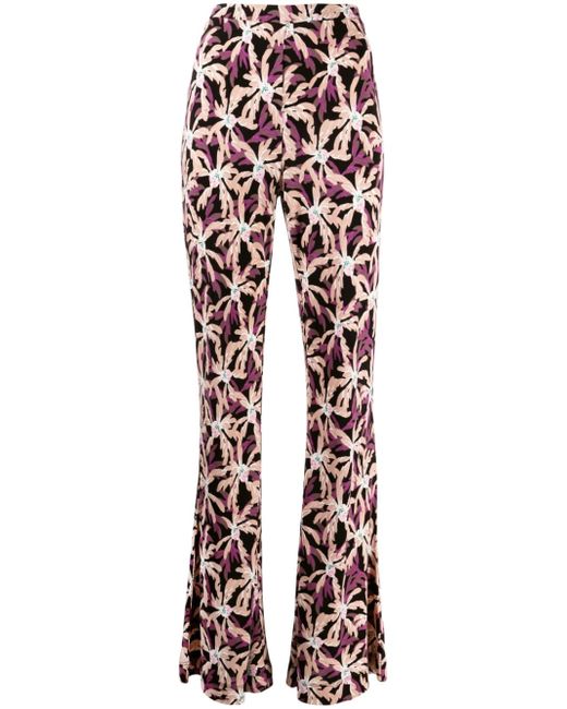 Diane von Furstenberg Brooklyn floral-print flared trousers