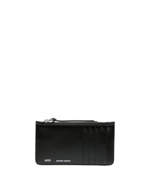 AMI Alexandre Mattiussi logo-print leather wallet