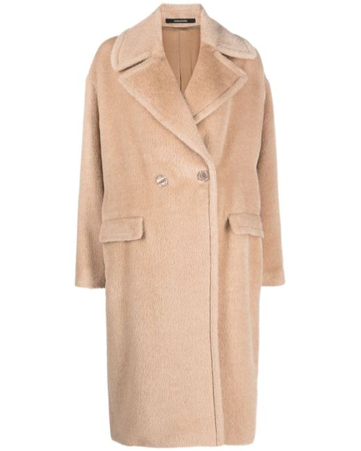 Tagliatore double-breasted brushed coat
