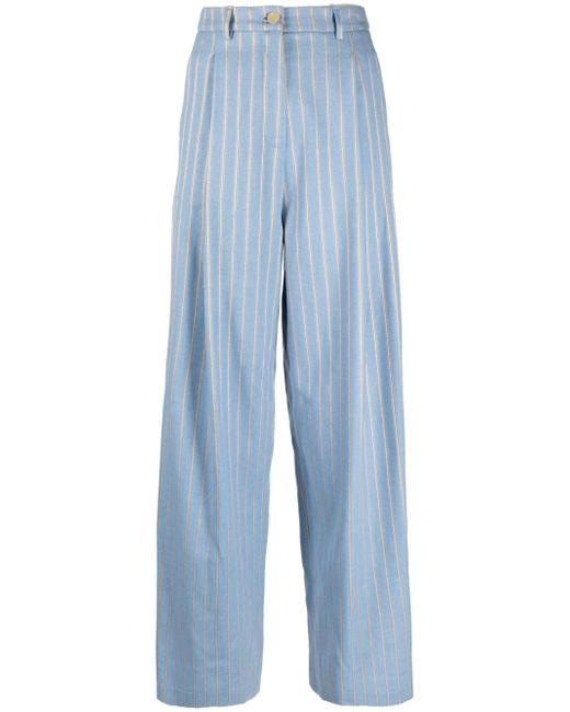 Alysi striped wide-leg wool-blend trousers