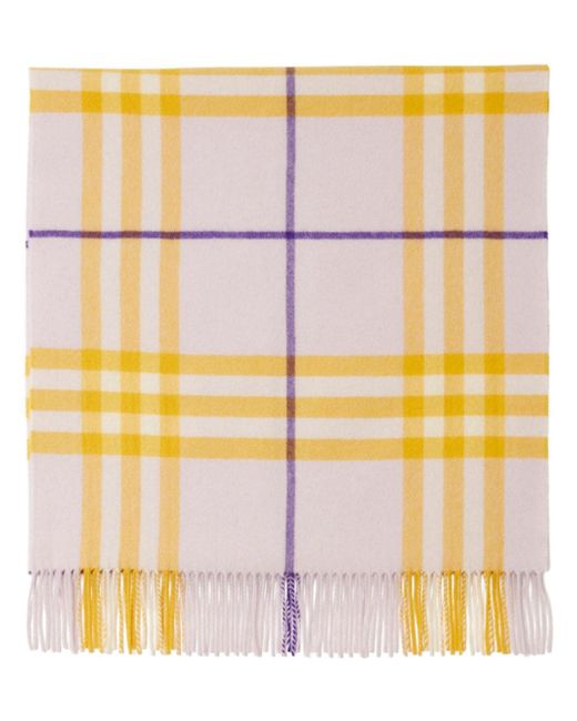 Burberry check-pattern fringed scarf