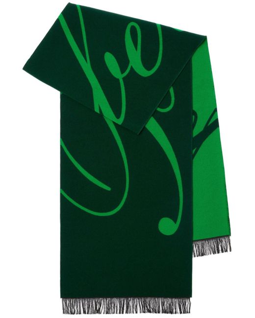 Burberry logo-print fringed scarf