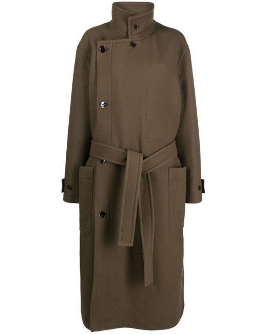 Lemaire wool wrap belted-waist coat