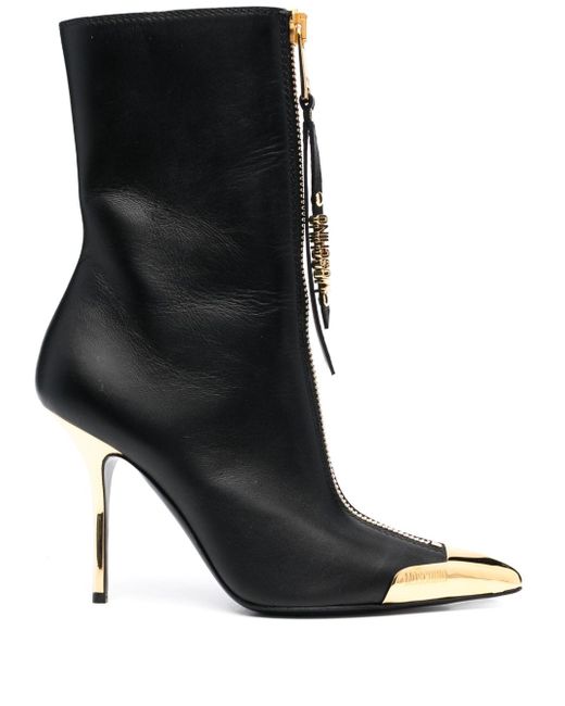 Moschino 105mm zip-detailed leather boots