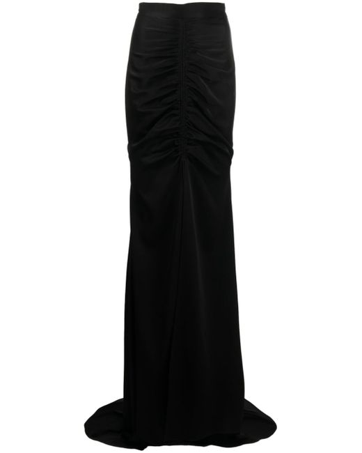 Alex Perry ruched satin maxi skirt