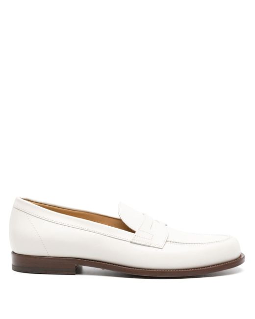 Scarosso penny-slot leather loafers