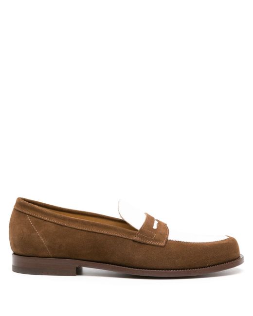 Scarosso two-tone suede loafers