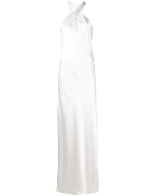 Galvan  London Monaco crossover-neck silk gown
