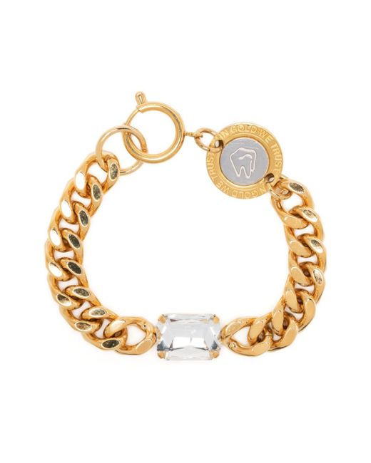 In Gold We Trust Paris 18kt plated crystal-embellished bracelet
