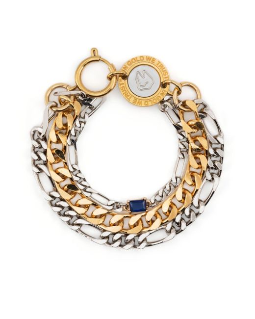 In Gold We Trust Paris logo-charm multi-chain bracelet
