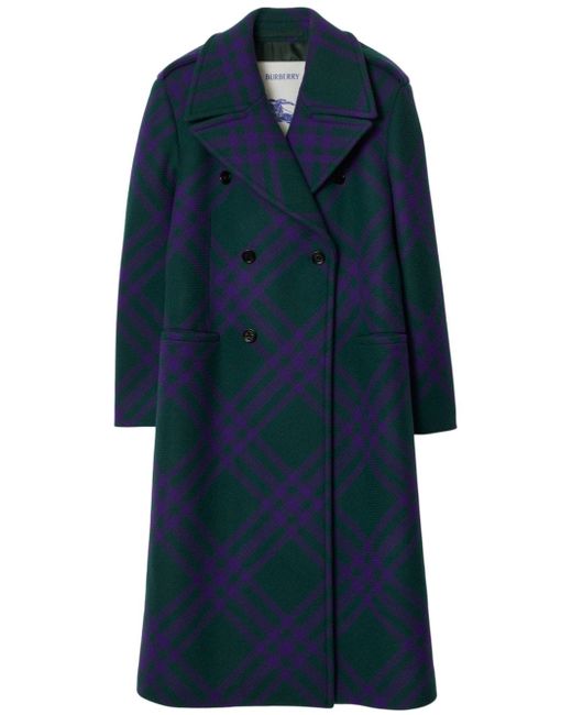 Burberry check-pattern double-breasted coat