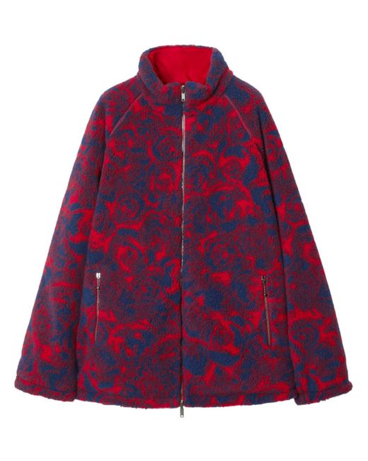 Burberry Rose-print fleece reversible jacket
