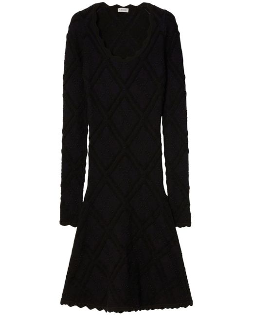 Burberry Aran long-sleeve knitted dress
